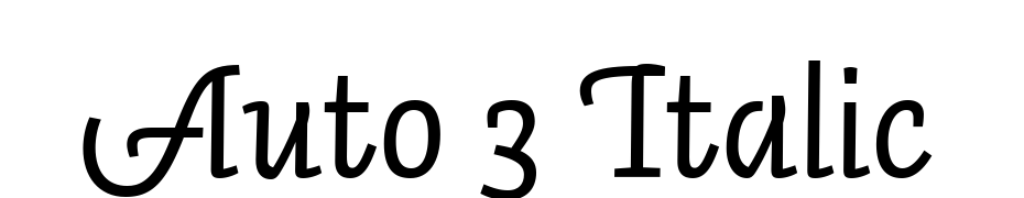 Auto 3 Italic Yazı tipi ücretsiz indir